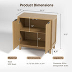Fluted Cabinet with Storage, 2 Doors Sideboard Buffet, Mid Century Modern - Image 2