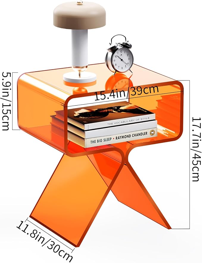 Acrylic Nightstand Side Table Modern Design Clear Home Decor Display End Table - Image 3