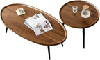 Nesting Coffee Table Set of 2, Walnut Coffee Tables by Unknown