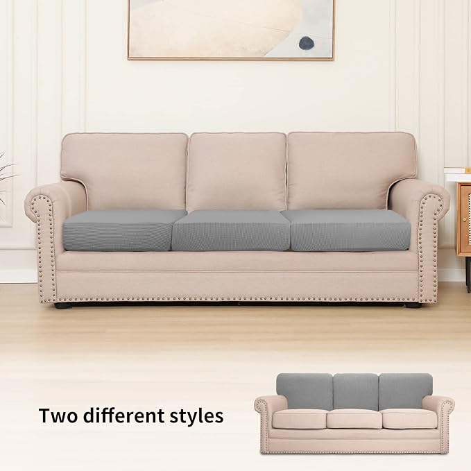Easy-Going Stretch 3 Pieces Couch Cushion Cover - Image 2
