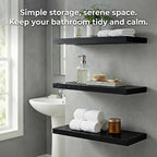 SAUMONIERES Floating Shelves Wall Shelf Solid Wood - Image 2