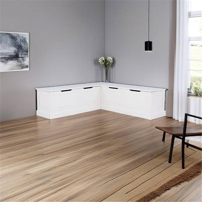 Riverbay Furniture Backless Wood Corner Kitchen Breakfast Nook Bench, - Image 2