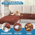 H.VERSAILTEX Velvet Stretch Sectional Couch Covers 3 Pieces Sofa Seat Cushion - Image 3