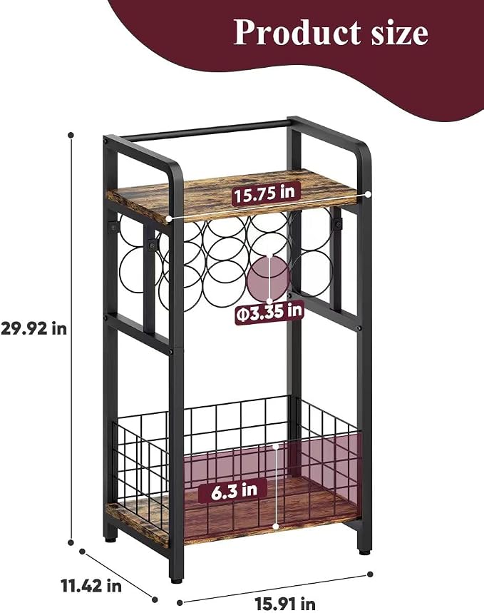 3-Tier Wine Rack Freestanding Floor - Image 6