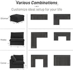 Cloud Modular Sectional Sofa Couch, 120.45" U Shaped Convertible Couches - Image 5