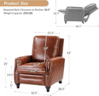 HULALA HOME Genuine Leather Manual Recliner Chair - Image 2