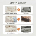 69" Corduroy Loveseat Sofa in a Box, High-Density Foam Couch, No Assembly - Image 7