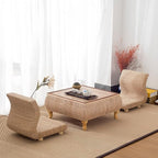 Japanese-Style Rattan Floor Table - Image 4