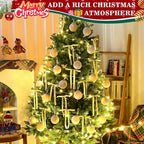 51 Pcs Christmas Velvet Ornaments 15 Pcs Christmas Tree Decor Balls 3.14" 36 Pcs Velvet Vintage Ribbon Bows 5/8" Wide 6 * 8" for Xmas Tree Hanging Decorations Home Indoor Decor (White) - Image 5