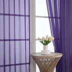Purple Sheer Curtains 54 Inches Long 2 Panels - Image 3