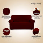 Easy-Going Stretch Oversized Sofa Couch Slipcover Washable Wine | 1-Piece Extra - Image 3