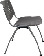 Flash Furniture HERCULES Series 880 lb. Capacity Gray Plastic Stack Chair - Image 9