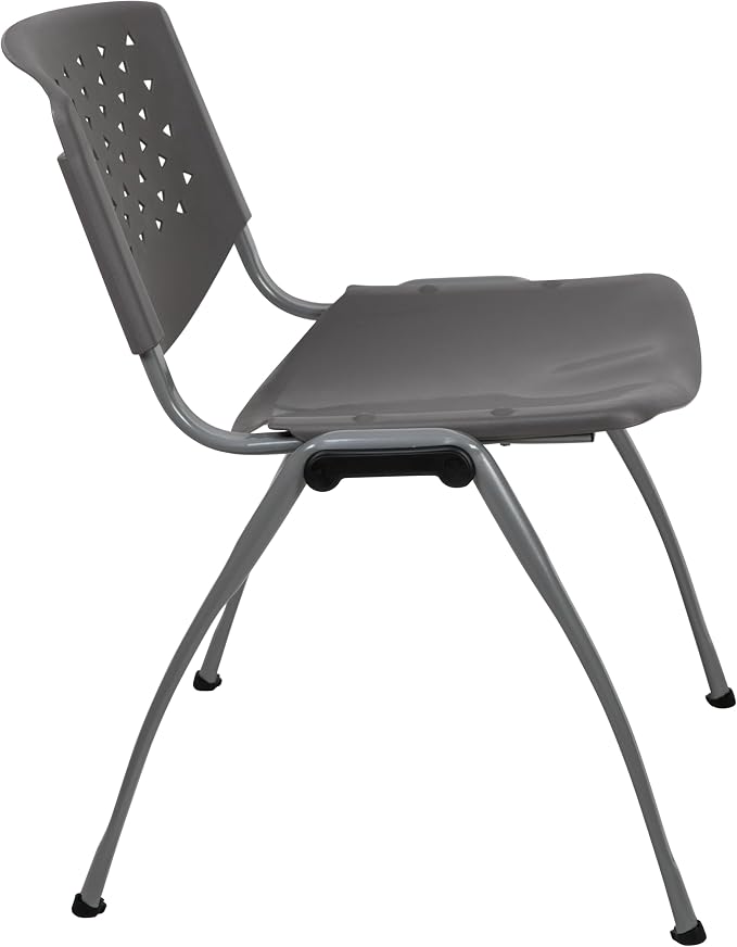 Flash Furniture HERCULES Series 880 lb. Capacity Gray Plastic Stack Chair - Image 9