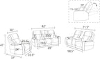 Matte Leather Power Recliner Sofa Set - Image 2