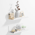 PAVSTINE Acrylic Wall Floating Shelves Set of 2, Wall Shelves White 12 Inch by PAVSTINE