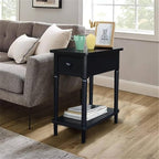 IC INTERNATIONAL CONCEPTS Solid Wood Narrow Side Table in Black - Image 2