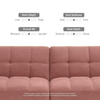 mopio Aaron 76.8" Couch, Small Futon Sofa Bed, Mid Century Modern Futon Couch - Image 7