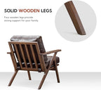 Bonzy Home PU Leather Small Accent Chair, Mid Century Modern Comfy Chairs - Image 5