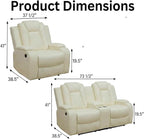 Power Recliner Sofa Set with LED Lights, Includes a Manual Recliner 1 Seat and - Image 2