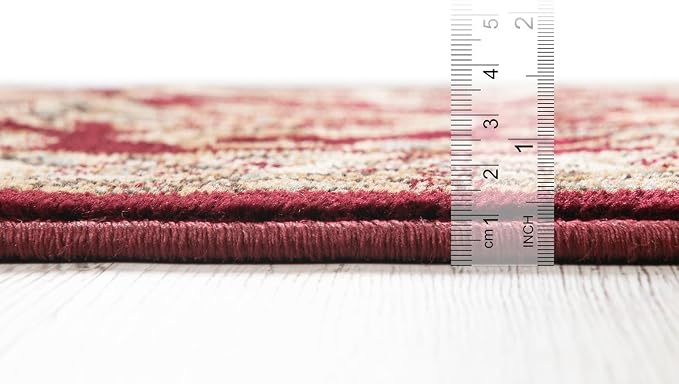Rugs.com Aditi Collection Rug – 6 Ft Square Red Medium-Pile Rug Perfect - Image 4