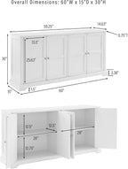 Crosley Furniture Holbrook Traditional Sideboard Buffet Cabinet, Kitchen Storage - Image 7