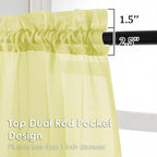 Sheer Curtains 84 Inches Long 2 Panels Set, Light Filtering Transparent - Image 3