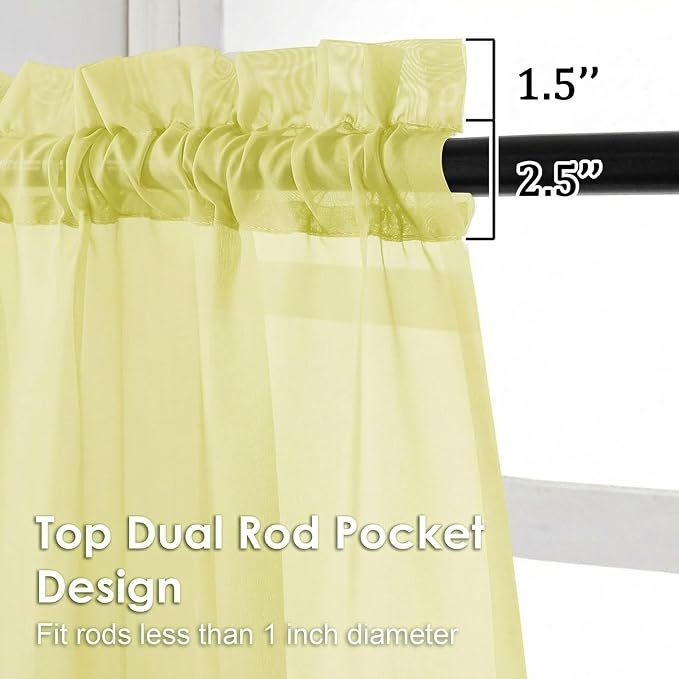 Sheer Curtains 84 Inches Long 2 Panels Set, Light Filtering Transparent - Image 3
