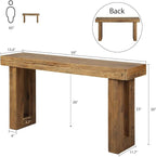 HOKYHOKY Reclaimed Solid Wood Console Table, Rectangular Couch Tables Behind - Image 2