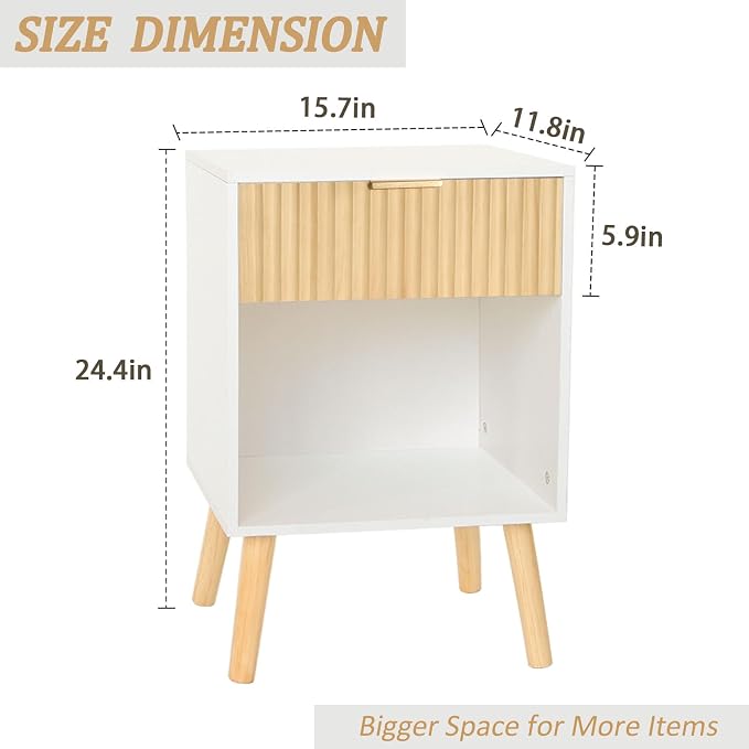 Fultyle Nightstand, Modern Bedside Table - Image 3