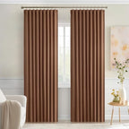 MIULEE Cappuccino Brown Back Tab Blackout Curtains 52"x90" Long 2 Panel Set | - Image 9