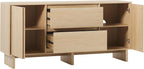 Walker Edison Modern Beveled 2-Door, 2-Drawer Sideboard, 63 Inch, Coastal Oak - Image 8