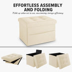 LINMAGCO Storage Ottoman Folding Foot Stool Foot Rest - Image 8