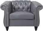 Mid-Century Sofa Chair, Faux Leather Accent Chair - Image 7