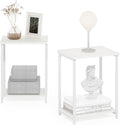 Furinno Simplistic Side Table Set of 2, 2-Tier Modern Metal Frame End Table by Furinno-FitsYourSpaceFitsYourBudget