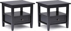 SIMPLIHOME Warm Shaker Solid Wood 20 inch Wide Transitional-Style End Tables in by SimpliHome