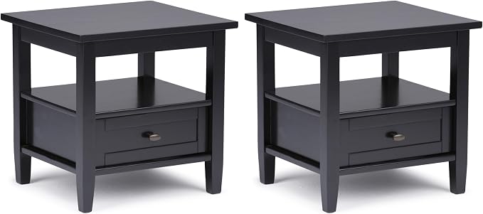SIMPLIHOME Warm Shaker Solid Wood 20 inch Wide Transitional-Style End Tables in by SimpliHome