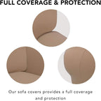 PureFit Stretch Couch Covers for Sofa 4 Seater Slipcovers Camel | 1-Piece Sofa - Image 3