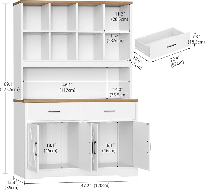 TEENFON 69" Tall Bookshelf and Bookcase, 5 Tier Floor Standing Bookshelves - Image 2