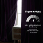 MIULEE Purple Velvet Curtains 52x96 inches Luxury Blackout Curtains | Thermal - Image 5