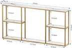 WOHOMO Gold Console Table, 3-Tier Small Entryway Table - Image 3