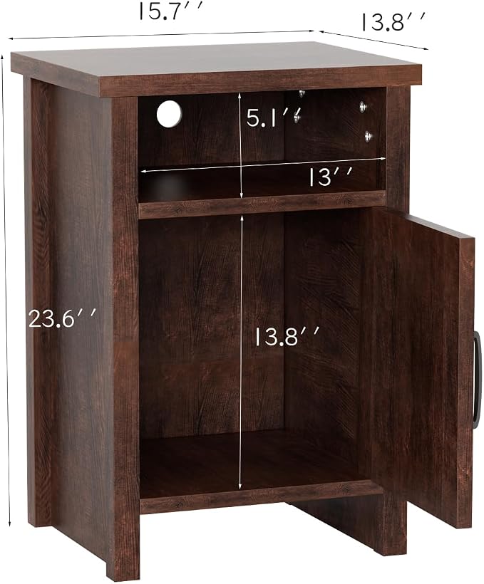YESHOMY Farmhouse Modern Nightstand - Image 3