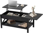 Lift Top Coffee Table with Storage, Small Coffee Table with Hidden Compartment by TimelessWarmth
