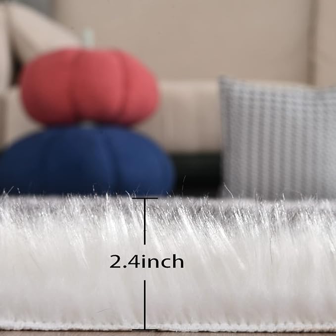 ORINOVA White and Gray Furry Carpet - Image 2