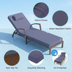 GarveeLife Outdoor Wicker Chaise Lounge Chair - Image 4