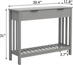 TaoHFE Entryway Table with Storage, Modern Sofa Table with Slatted Frame - Image 2