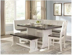 Pemberly Row 4-Piece Farmhouse Wood Breakfast Nook Set - Image 2