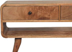 Reverse Curve Oak ish Media Unit - Image 4