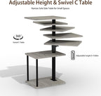 Faesun Swivel Side Table for Couch Arm, Height Adjustable C Table for Recliner - Image 3