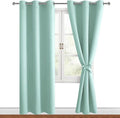 Blackout Curtains for Bedroom, 42 x 84 Inches Long, 2 Panels, Aqua | Thermal by Hiasan