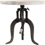 Carolina Chair & Table Adjustable Hand Crank 18" Wooden Top Rustic Side Table - Image 7
